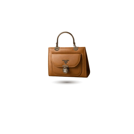 Rashida Luxe Tan Structured Mini Top Handle Bag with Strap | Women Handbag Pakistan