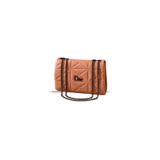 Rashida Luxe Peach Quilted Chain Shoulder Bag | Women Handbag Pakistan
