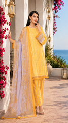 Nishat Pastel Yellow Digital Printed Lawn Suit