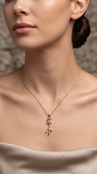 Pink Zircon Tulip Jewellery Set