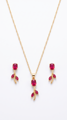 Red Zircon Tulip Jewellery Set