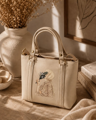 Cream Hijabi Art Mini Tote Bag