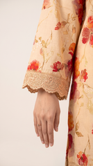 Amina B by M Riaz Arts Gul Dozy 02 Vol-505 Article-01 Cream Red Floral Embroidered 3 Piece Unstitched Lawn Suit