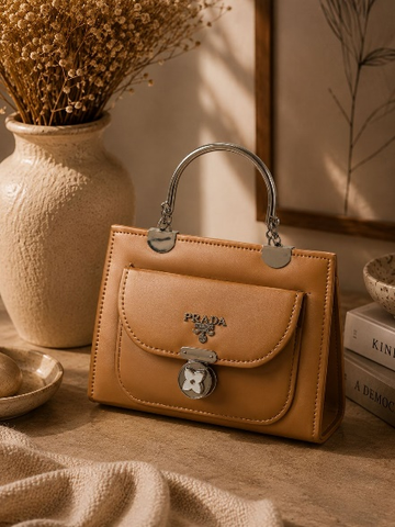 Tan Mini Top Handle Bag