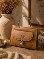 Tan Mini Top Handle Bag