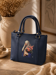 Navy Blue Hijabi Art Mini Tote Bag