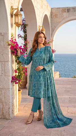 Bin Qasim Chikankari Premium Lawn Suit