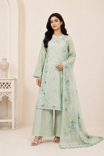 Kayseria Unstitched Mint Green Floral Printed Lawn 3-Piece Suit | Summer 2026