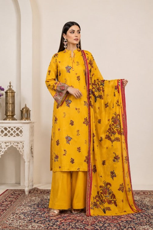 Nishat Unstitched Mustard Yellow Floral Printed Lawn 3-Piece Suit | Summer 2026