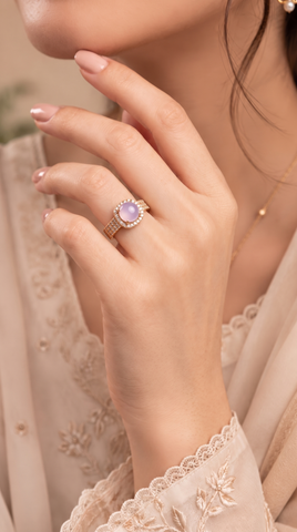 Rose Halo Ring Lavender