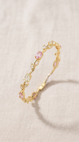 Gold Plated  Pink Bangle