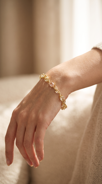Gold Plated  Pink Bangle