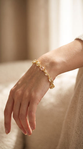 Gold Plated  Pink Bangle