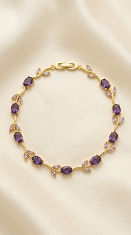 Amethyst Purple Tulip Vine Bracelet