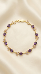 Amethyst Purple Tulip Vine Bracelet