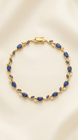 Sapphire Blue Tulip Vine Bracelet