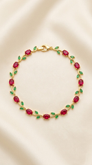 Ruby Red Rose Vine Tulip Bracelet