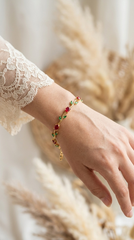 Ruby Red Rose Vine Tulip Bracelet