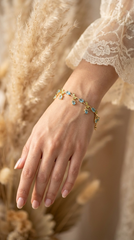 Aquamarine Blue Tulip Vine Bracelet