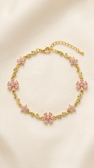 Pink Cherry Blossom Flower Bracelet