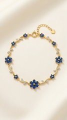 Sapphire Blue Crystal Flower Bracelet