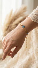 Sapphire Blue Crystal Flower Bracelet