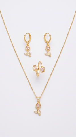 Pink Tulip Jewellery Set