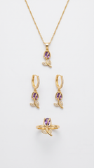 Purple Tulip Jewellery Set