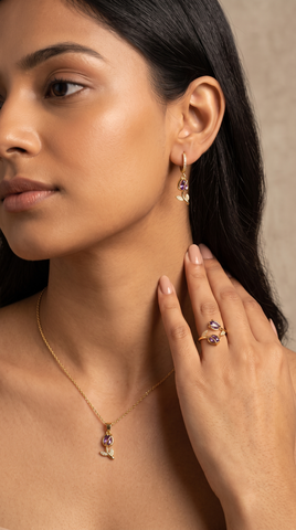 Purple Tulip Jewellery Set