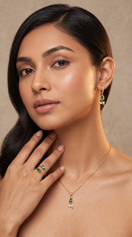 Emerald Green Tulip Jewellery Set