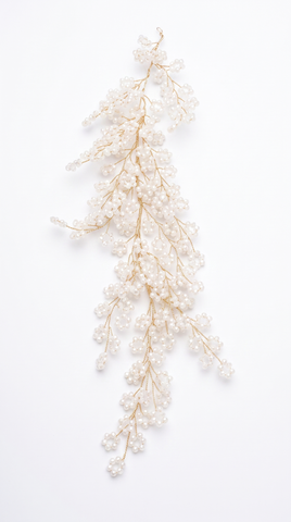 Pearl Crystal Hair Vine | Bridal Beaded Hair Accessory for Wedding and Special Occasions