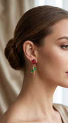 Red & Green Tulip Jewelry Set