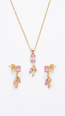 Pink Zircon Tulip Jewellery Set