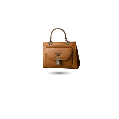 Rashida Luxe Tan Structured Mini Top Handle Bag with Strap | Women Handbag Pakistan