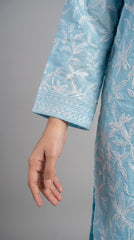 Nishat Sky Blue Floral Print Lawn Suit