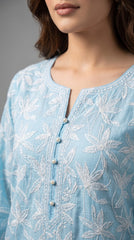 Nishat Sky Blue Floral Print Lawn Suit