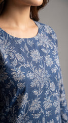 Bin Saeed Navy Blue Floral Geometric Lawn Suit
