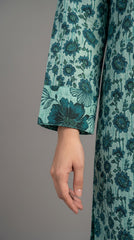 M Line Sea Green Floral Lawn Suit
