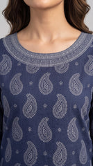 Bin Saeed Navy Blue Ethnic Print Lawn Suit