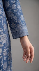 Bin Saeed Navy Blue Floral Geometric Lawn Suit